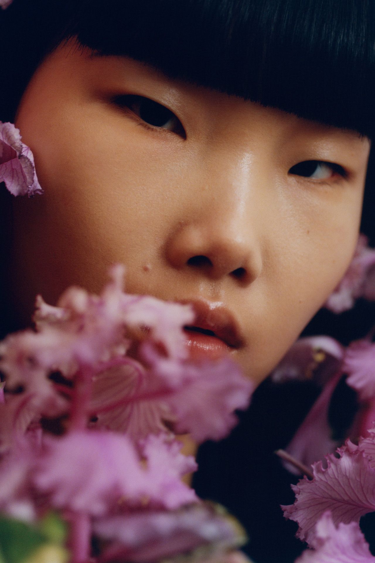 Image may contain Baby Person Head Face Flower Petal Plant and Skin