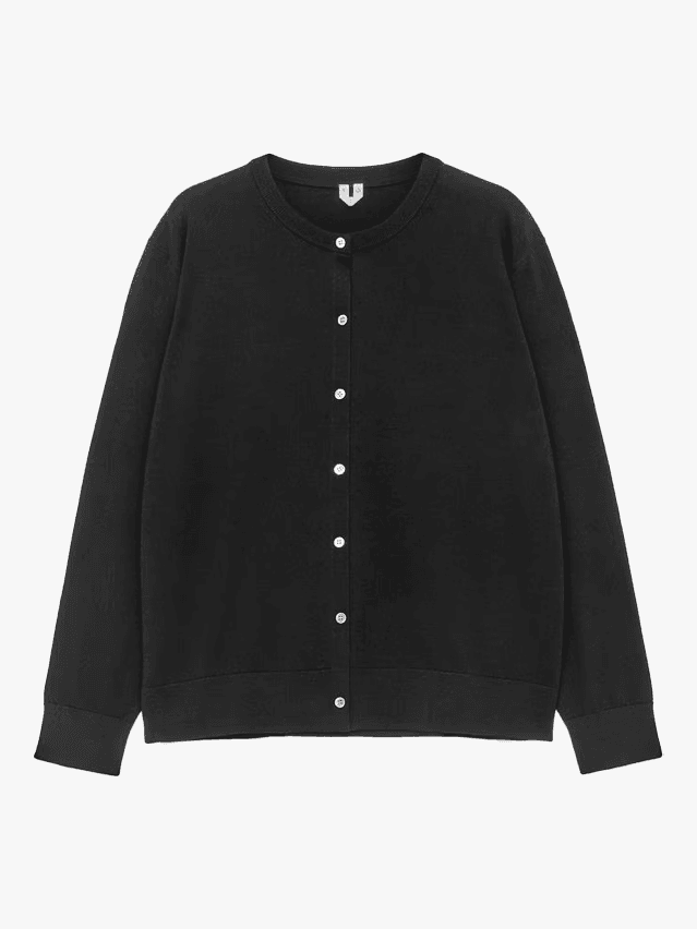 Image may contain Clothing Knitwear Sweater Coat and Cardigan